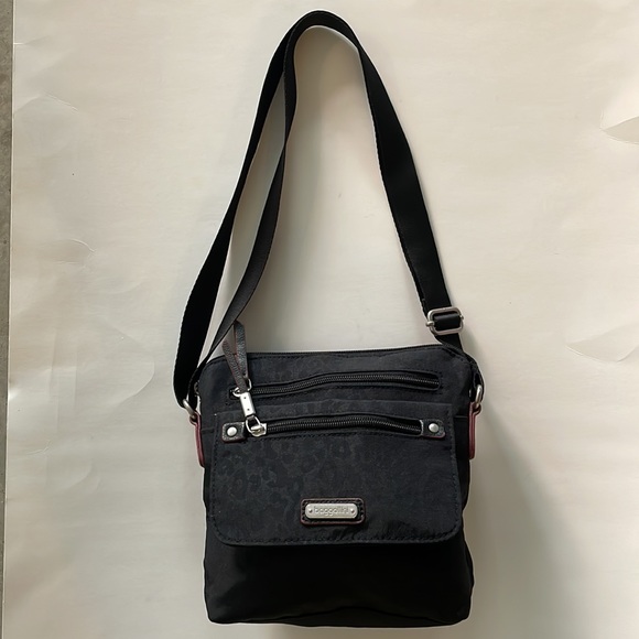 Baggallini Bags Baggallni Black Cheetah Print Crossbody Adjustable